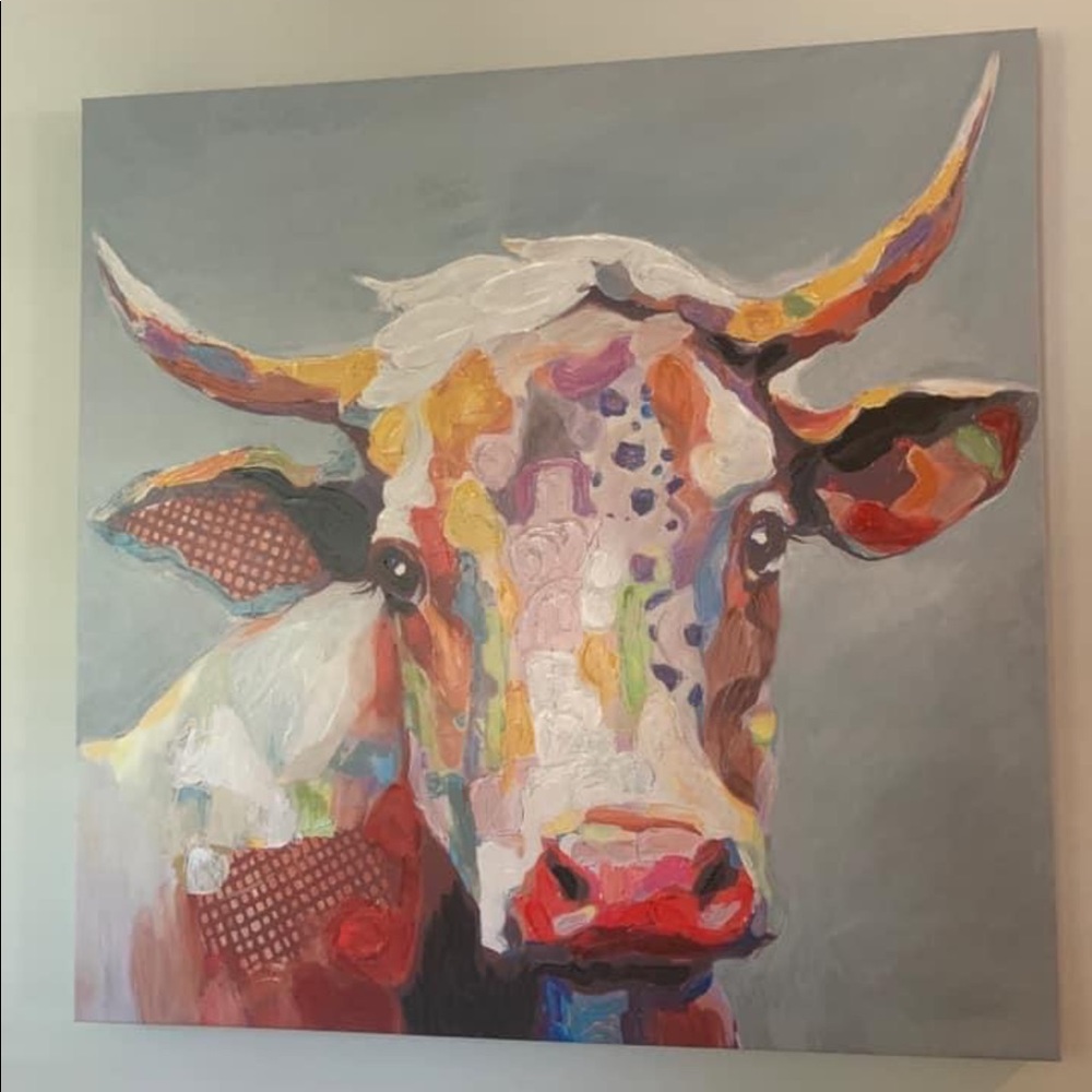 Canvas Cow Print
